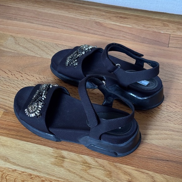 Prada Women’s Crystal Embellishments‎ Dad Sandals Size 37 - Picture 3 of 10